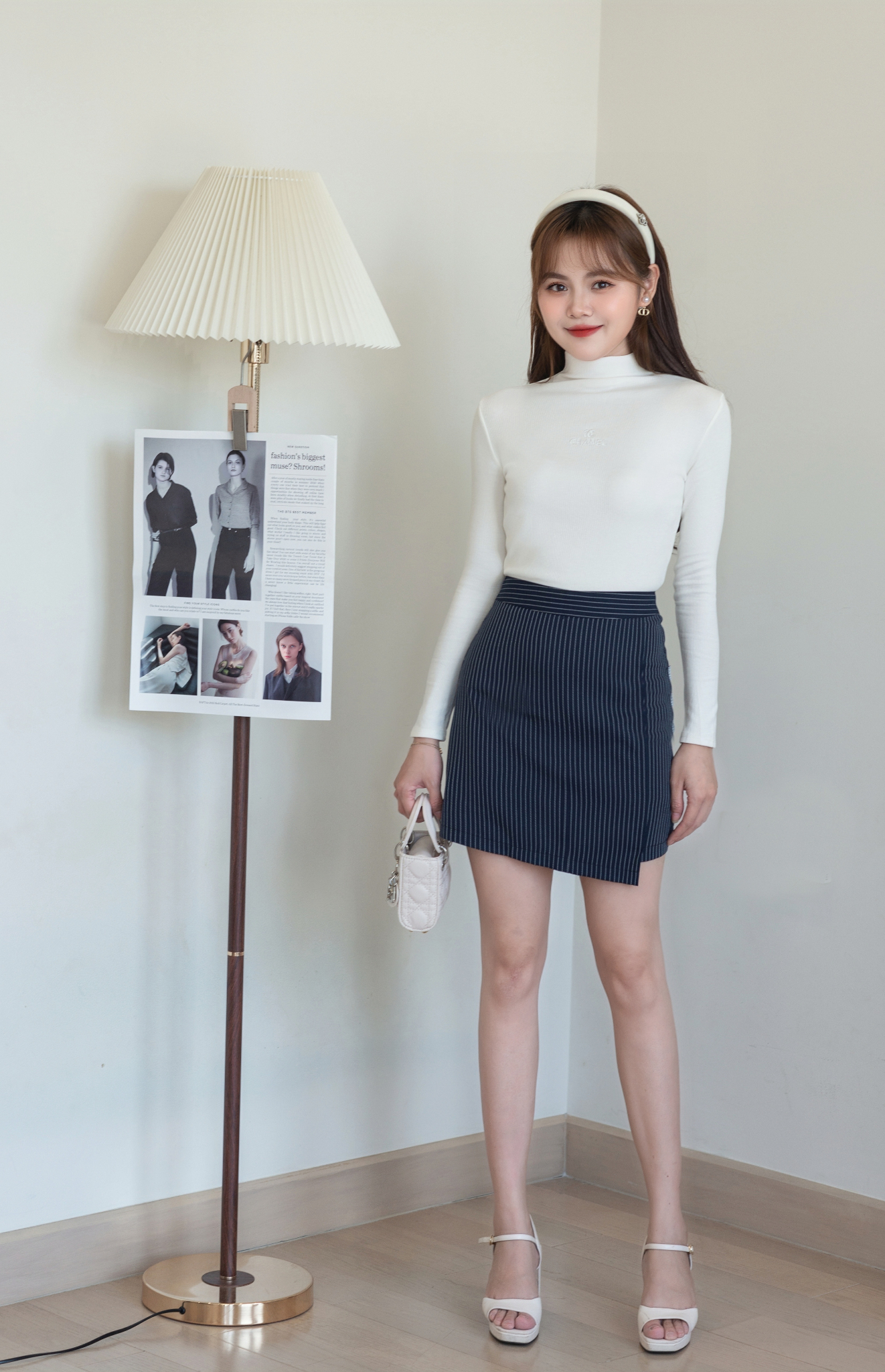 CV1795 - Chân váy vạt lệch trơn