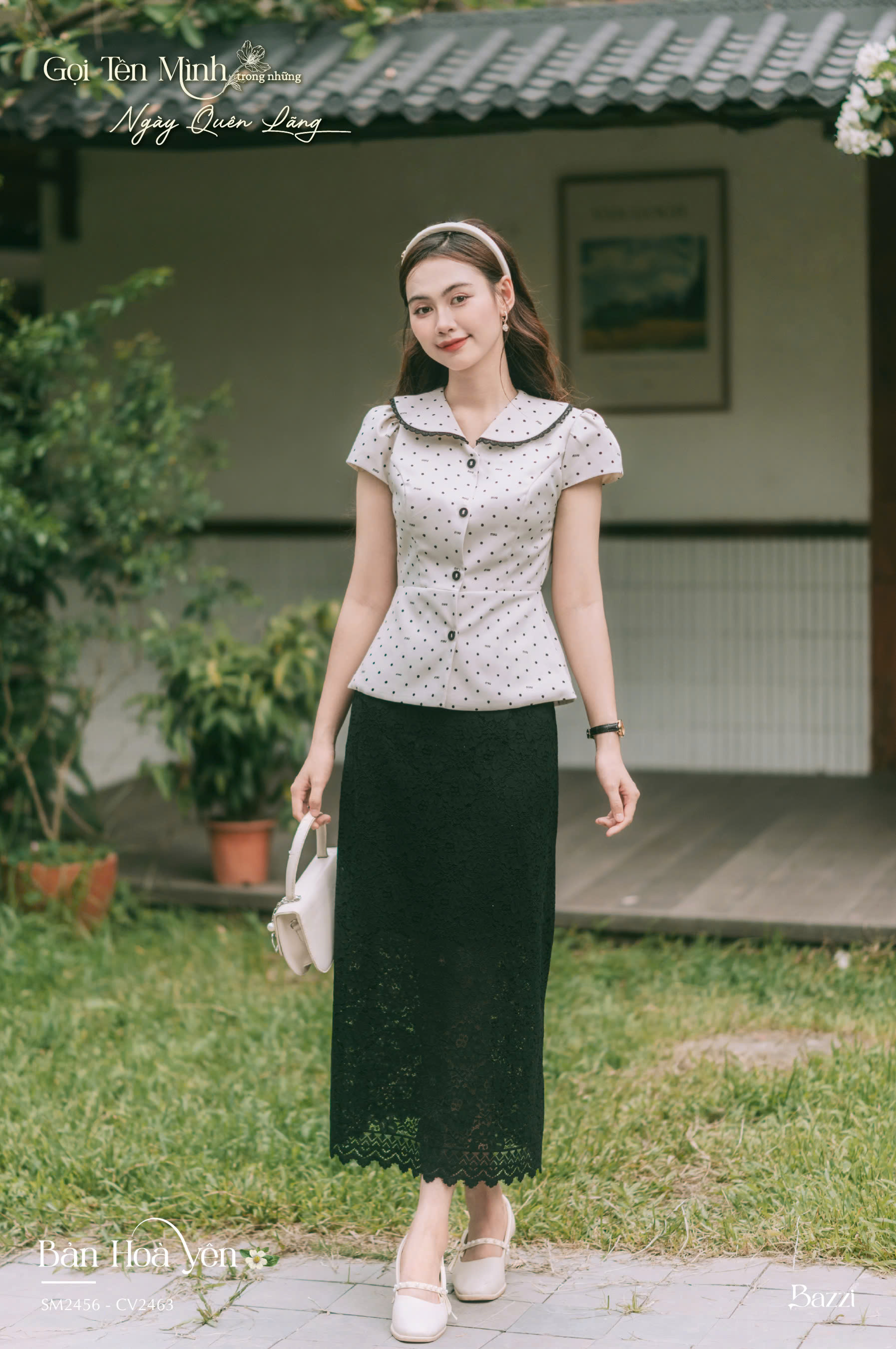 CV2463 - Chân váy ren dáng xuông