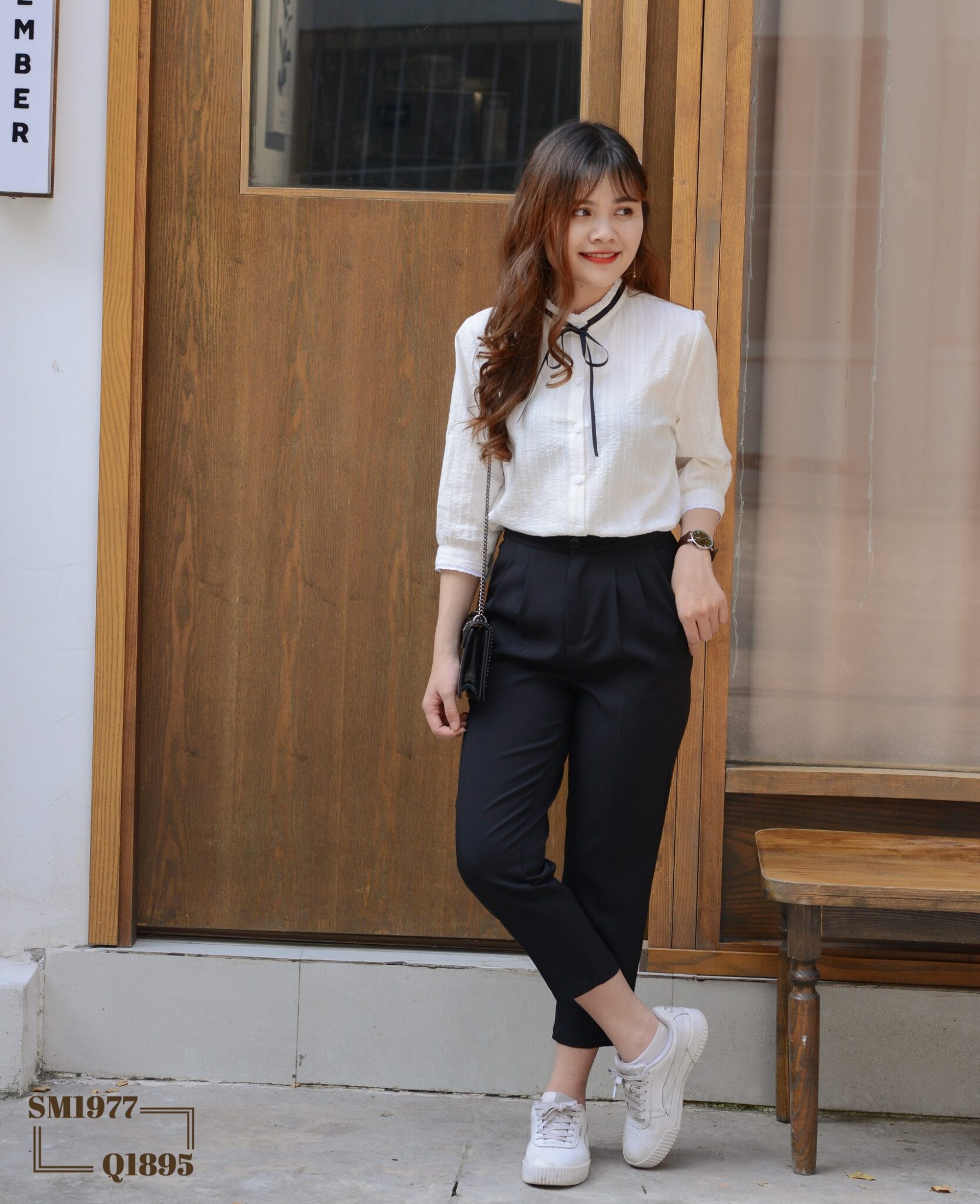 QB1895 - Quần baggy dáng lỡ - Đen - S