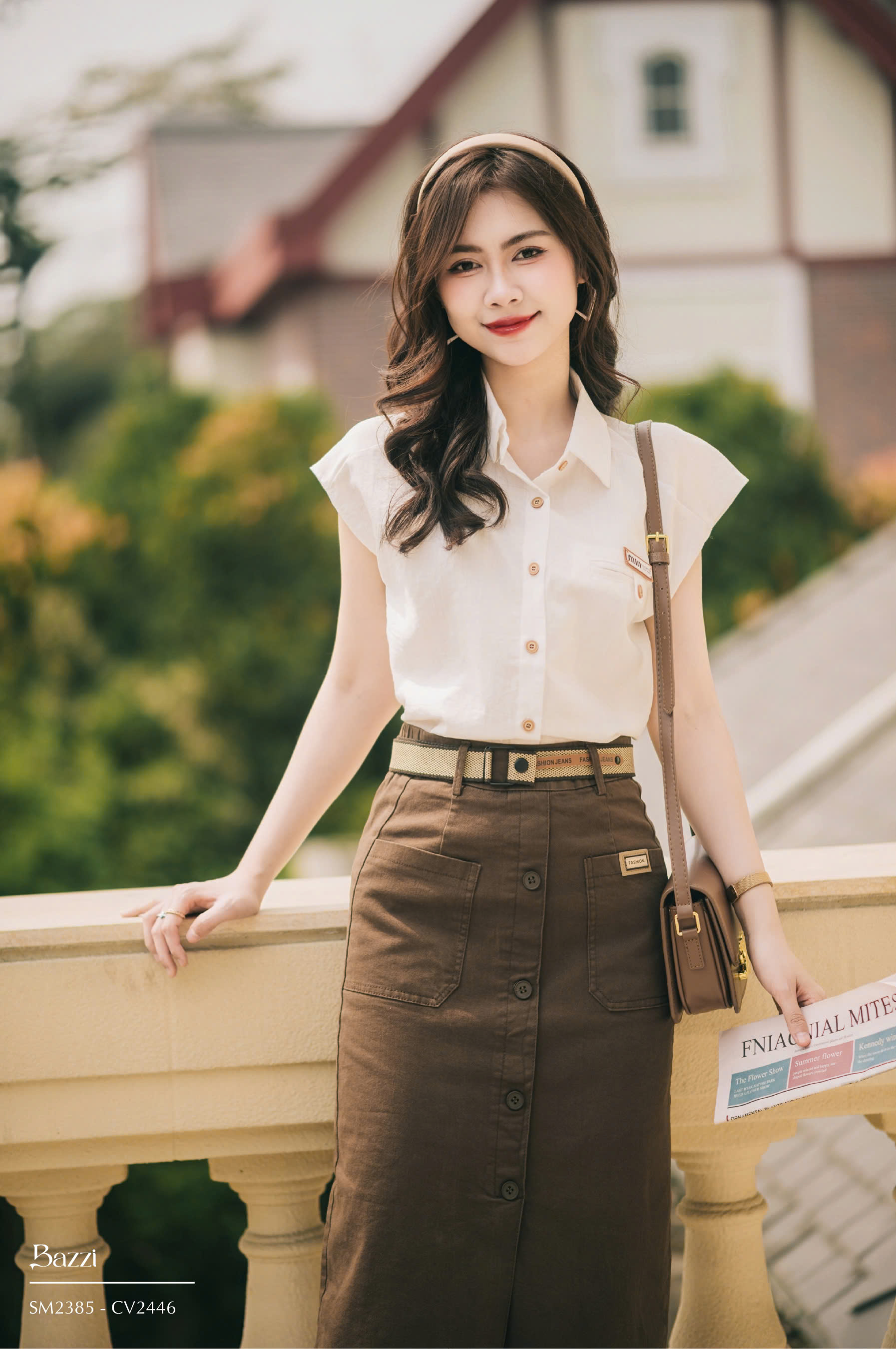 SM2385 - Sơ mi tay hến túi nẹp basic
