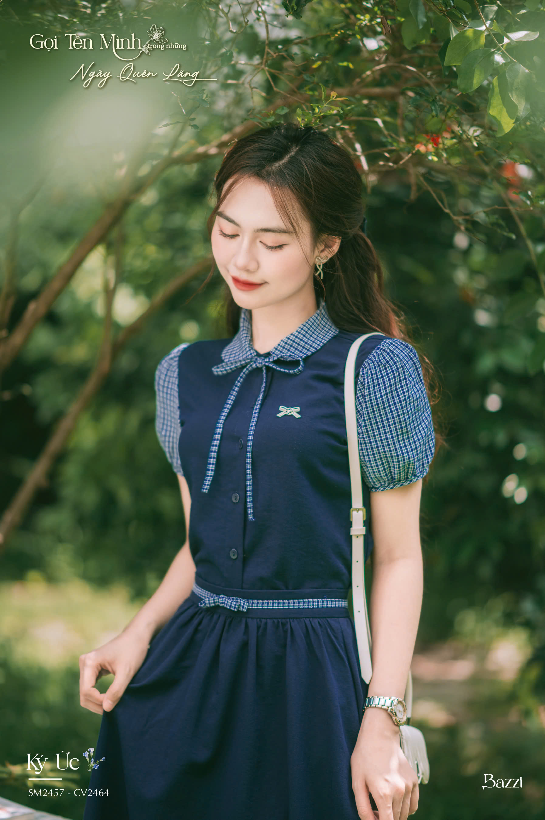 SM2457- Sơ mi cổ sen triết eo nhẹ 2025 (PK kèm)