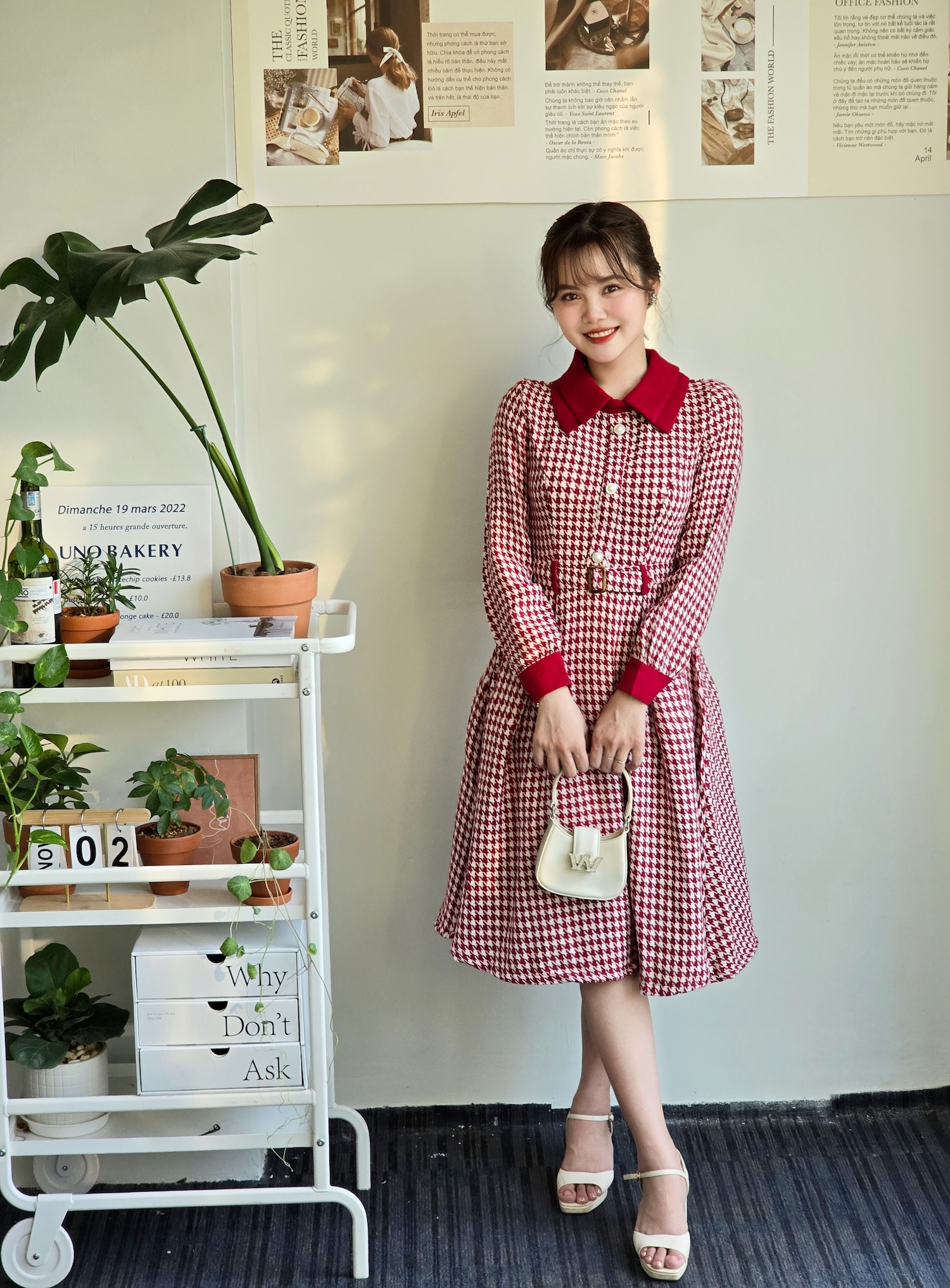 VL2203 - Váy - Liền - Mix - Màu thắt eo