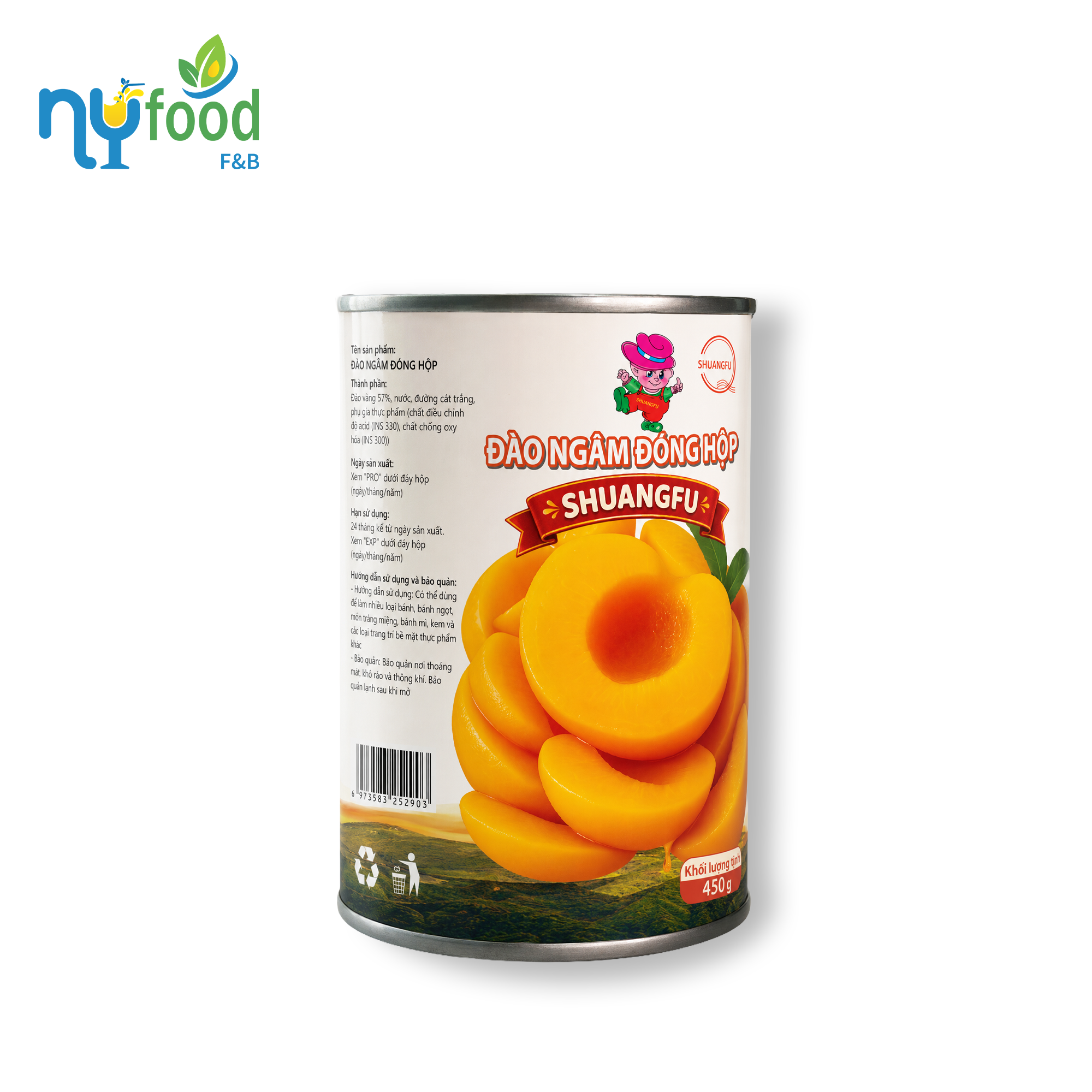 Đào ngâm dóng hộp 450g