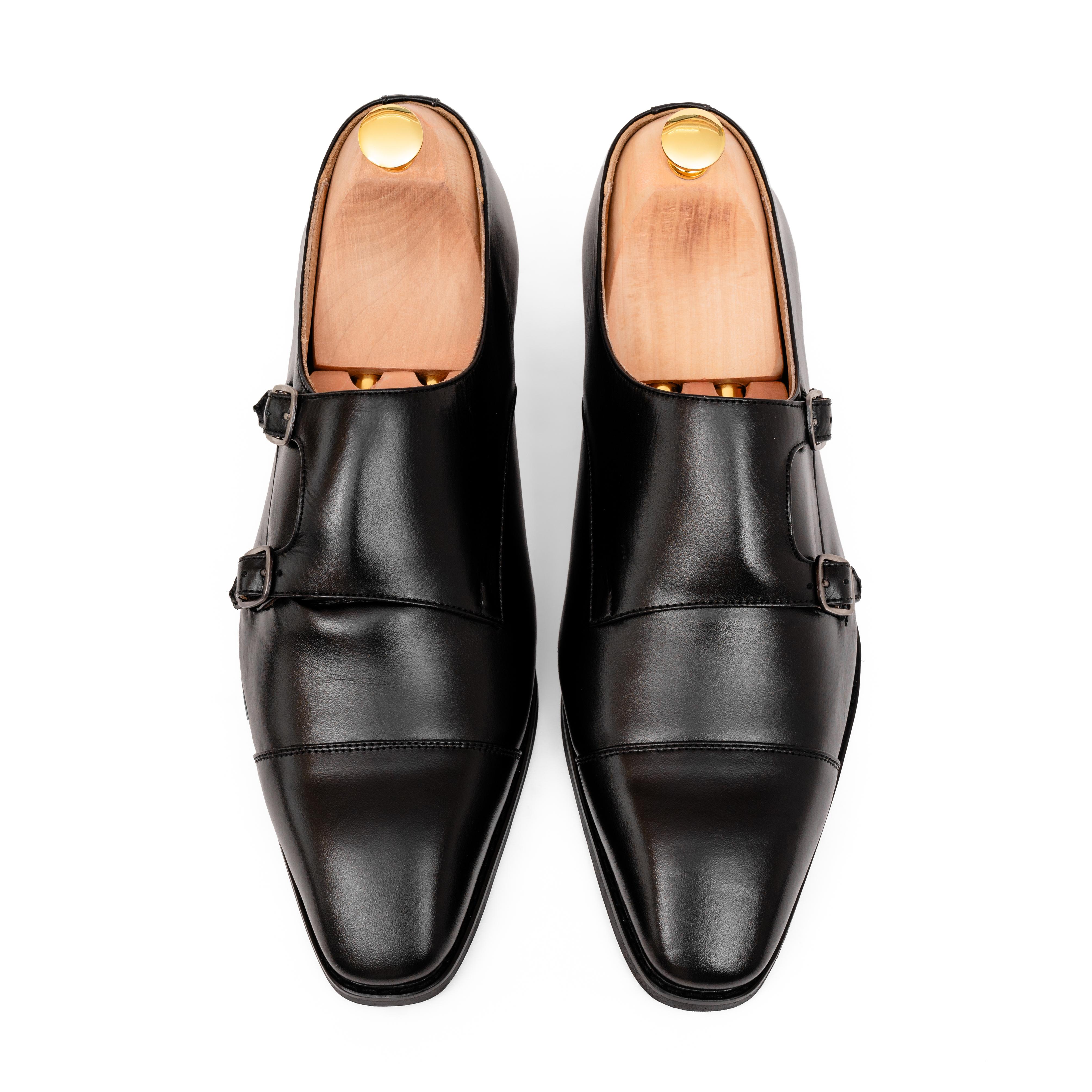 Giày da double monkstrap màu đen