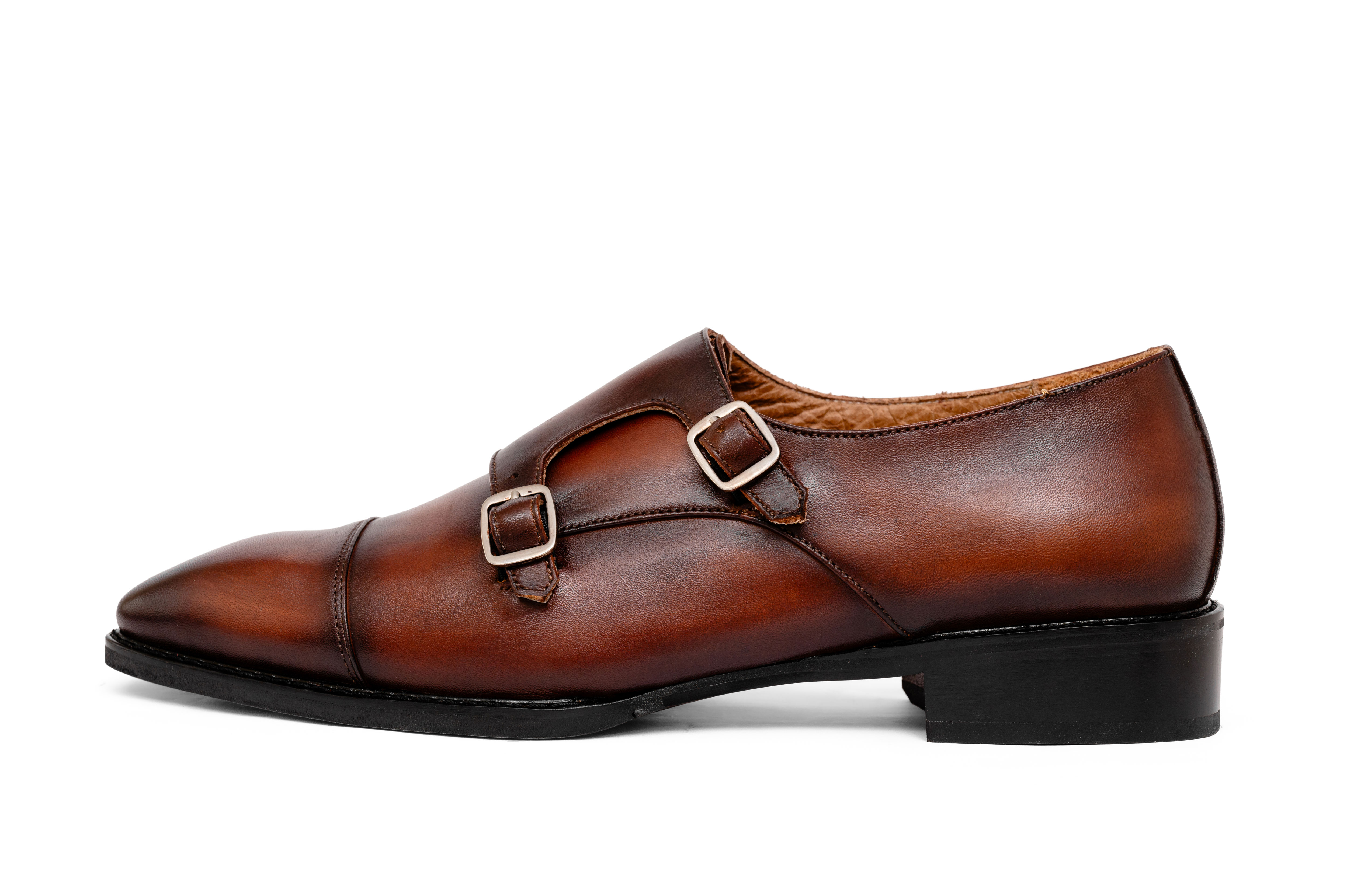 Giày da double monkstrap màu nâu