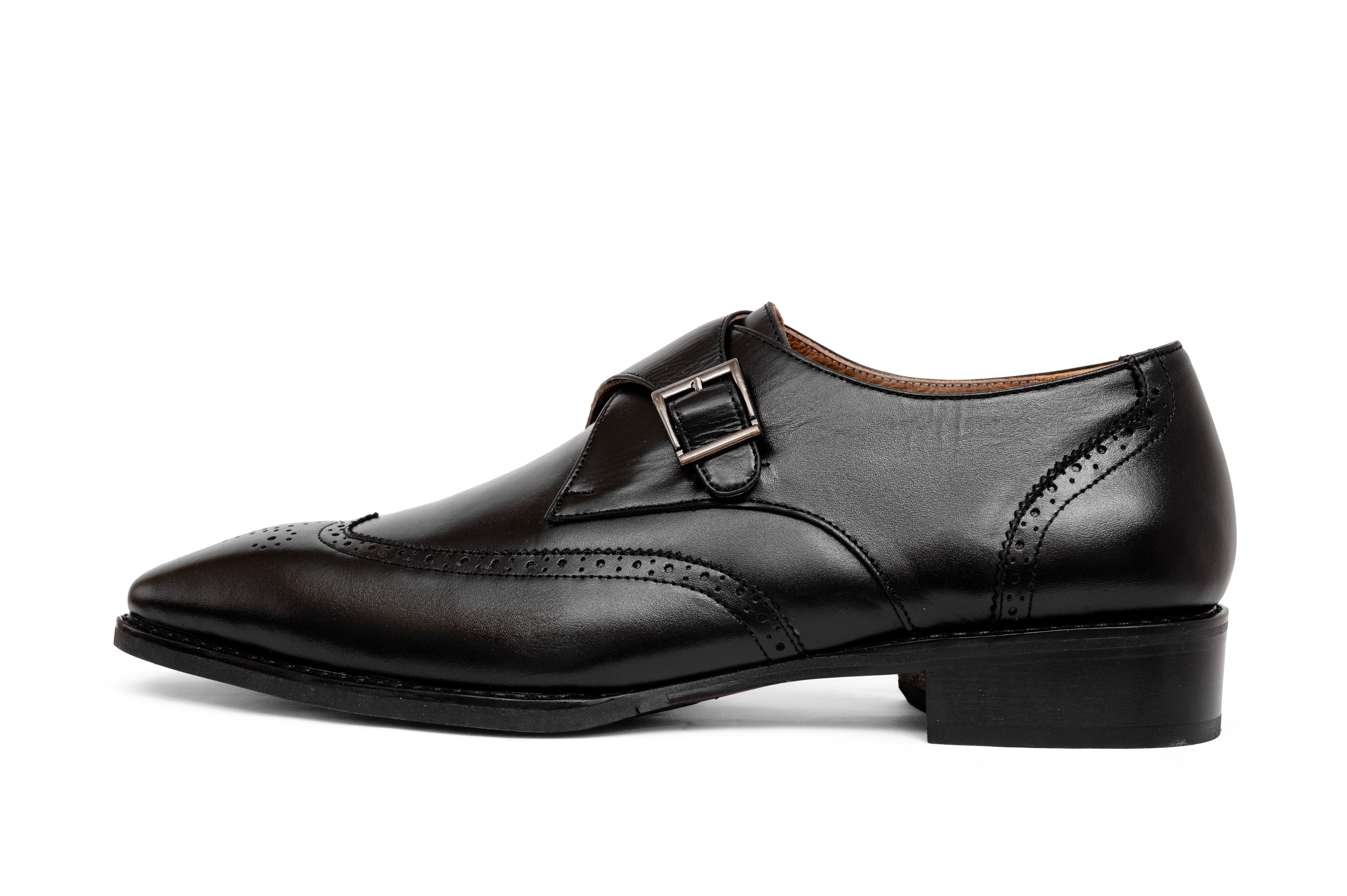 Giày da single monkstrap màu đen