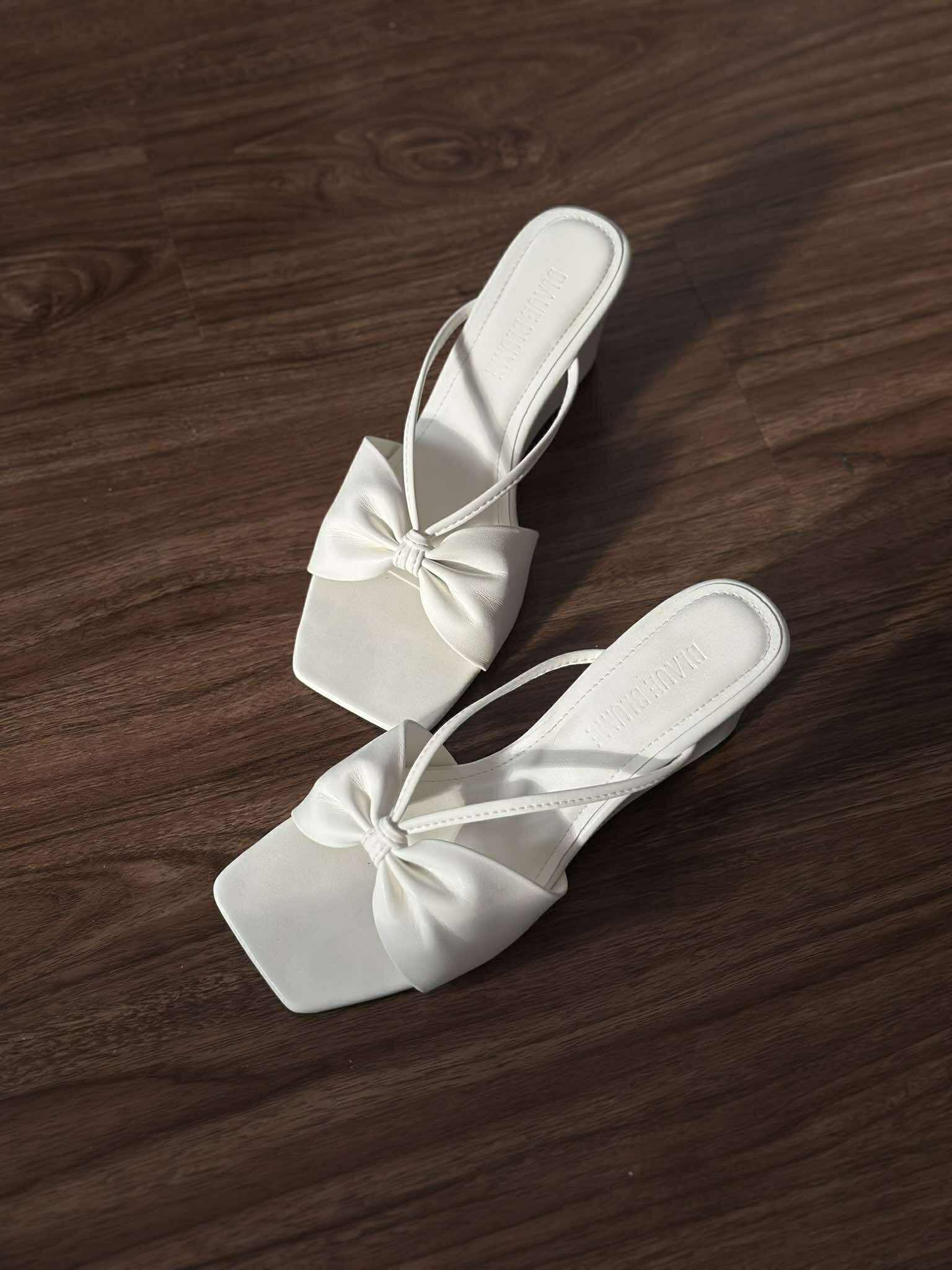 [KE6][BB-MD] 🐚 Ivory Bow Wedges