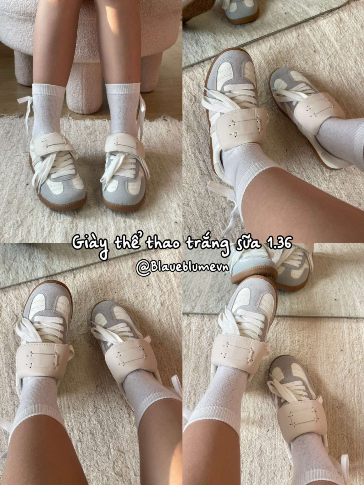 Giày thể thao trắng sữa 1.36 hộp màu cam