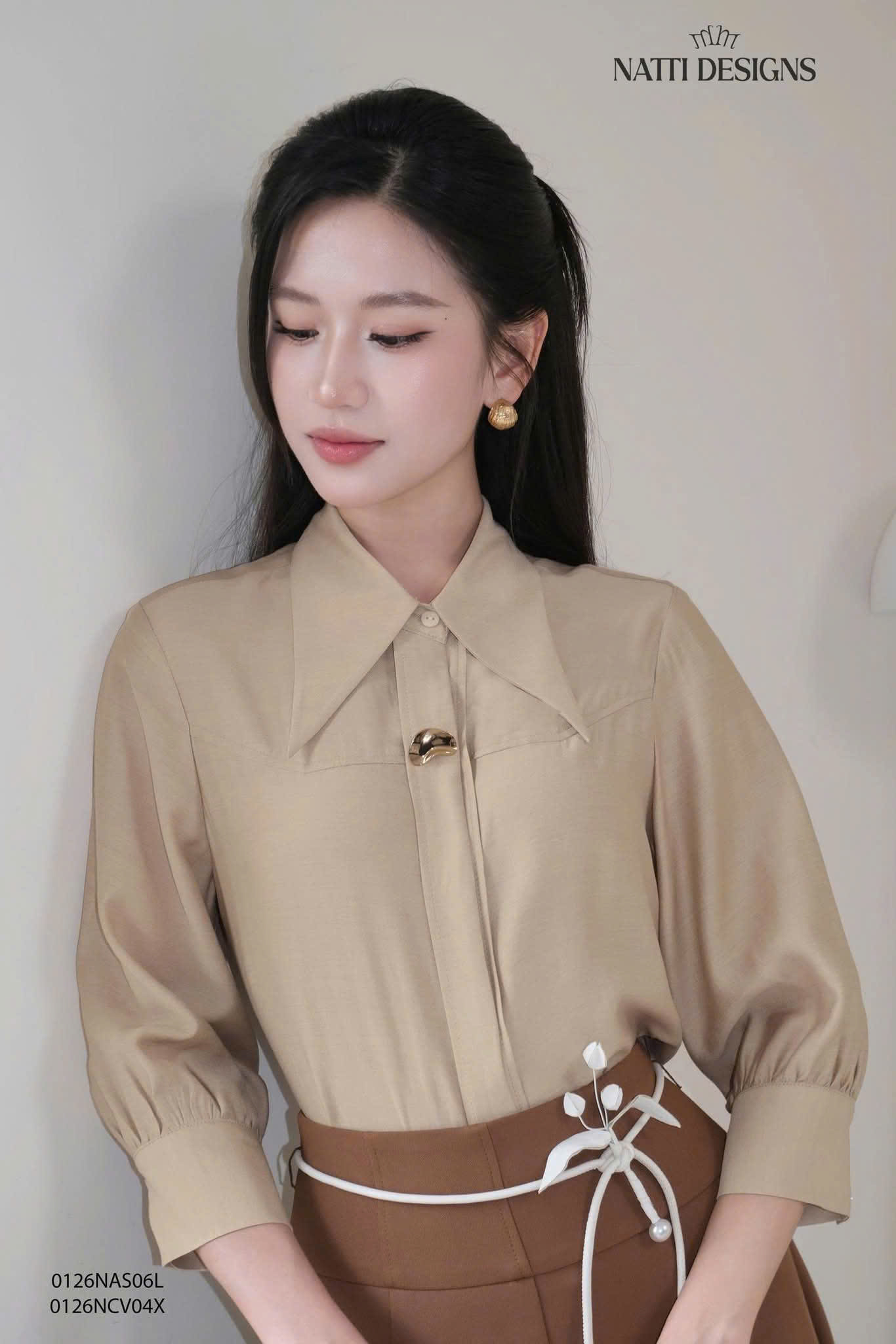 Áo sơ mi cổ đức khuy kẹp