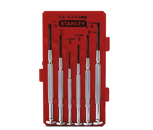 Bộ tô vít sửa chữa đồng hồ 6 cây cán sắt STHT66039-8 Stanley