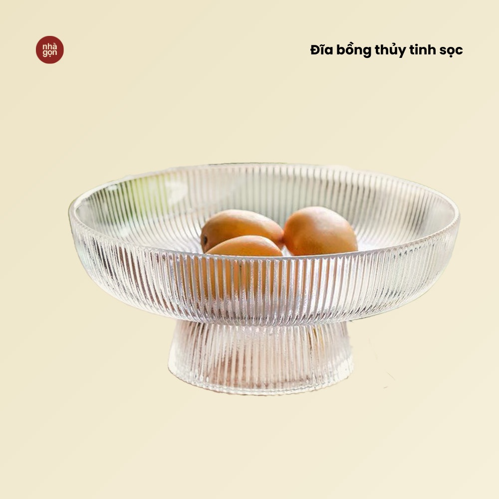 Đĩa bồng thuỷ tinh sọc