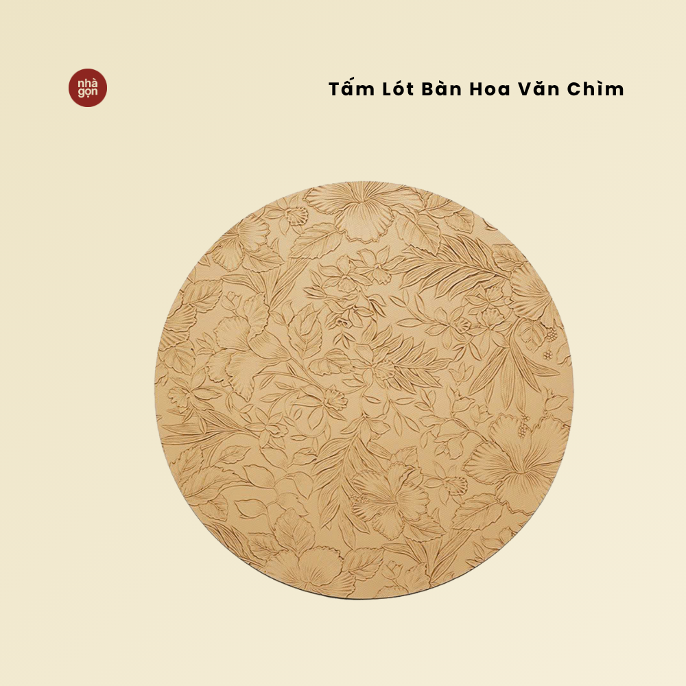 Tấm lót bàn hoa văn chìm - Be