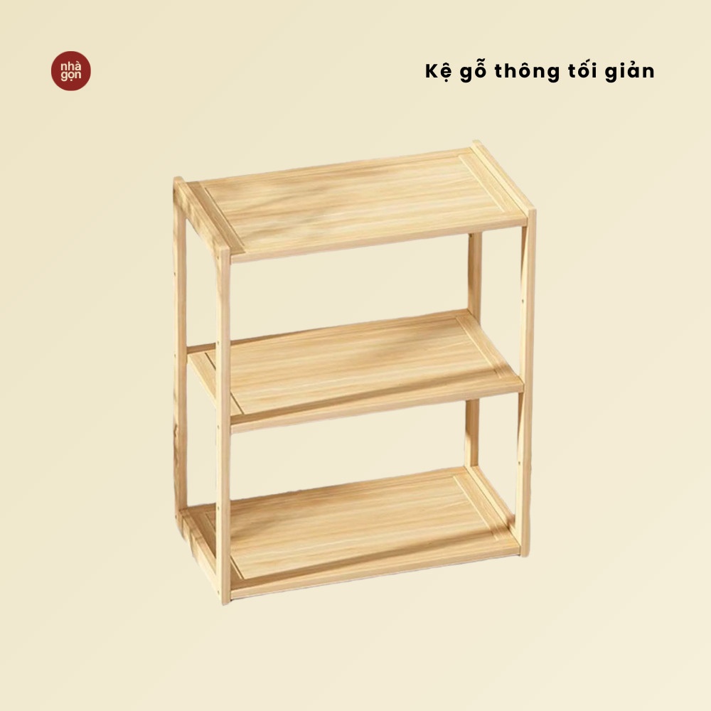 Kệ gỗ thông tối giản - 3 tầng