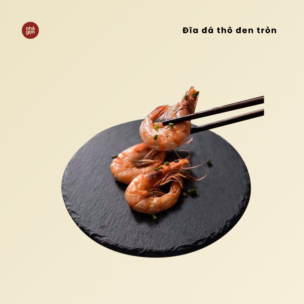 Đĩa đá thô đen tròn - 25cm