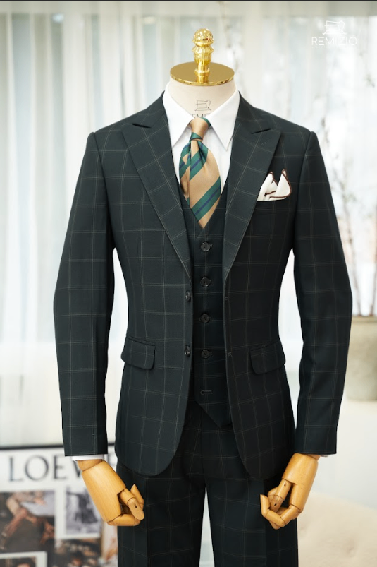 VTK Peak Lapel Dark Green 56191-10#