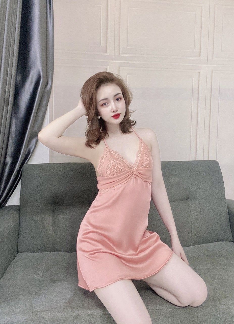 Váy Ngủ Xuyên Thấu Sexy Lụa Phối Ren Màu Hồng, Đen, Trắng Cực Xinh RD-542 |  Shopee Việt Nam