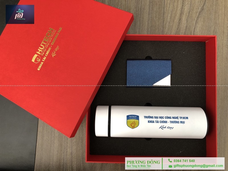 Bộ Giftset Hội Thảo ( Bình Giữ Nhiệt + Hộp Namecard ) In Logo