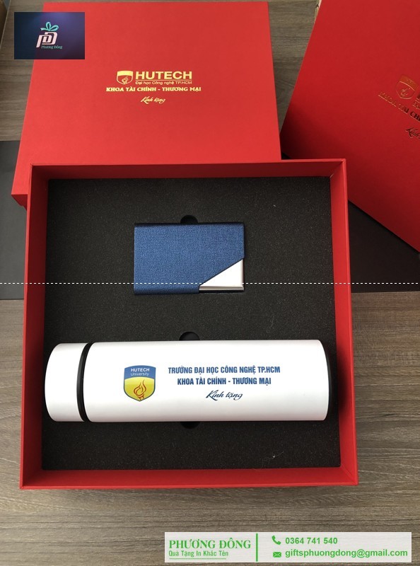 Bộ Giftset Hội Thảo ( Bình Giữ Nhiệt + Hộp Namecard ) In Logo