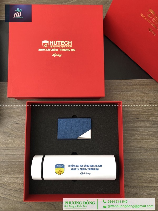 Bộ Giftset Hội Thảo ( Bình Giữ Nhiệt + Hộp Namecard ) In Logo