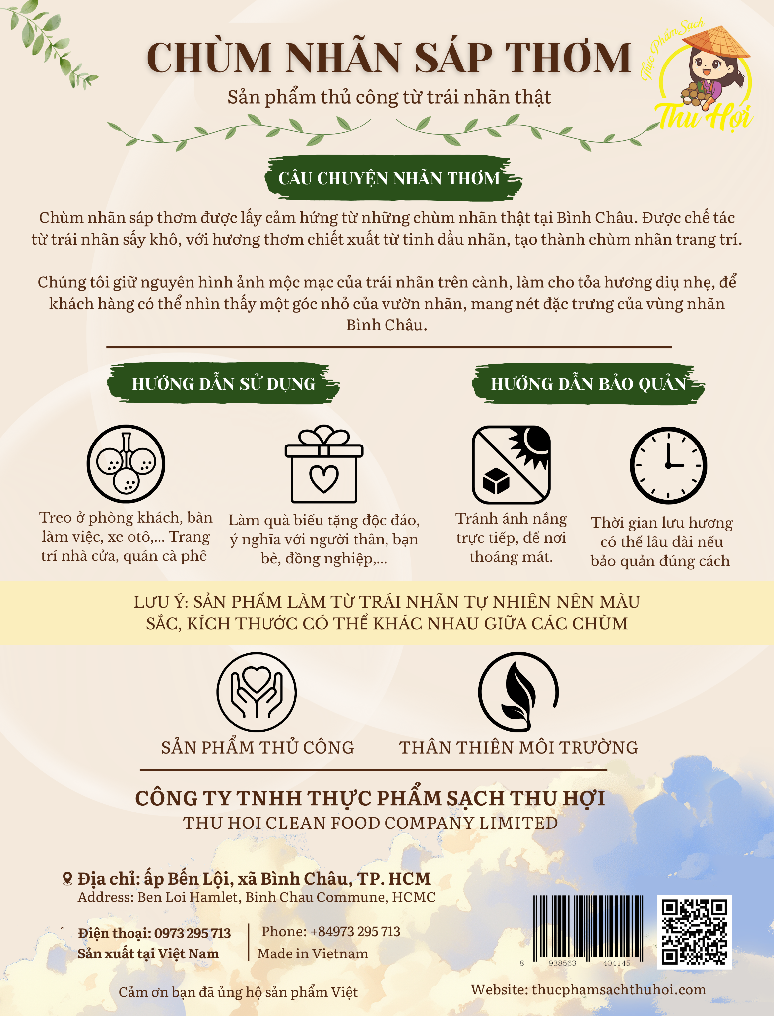 Chùm nhãn thơm - Thủ công từ trái Nhãn thật.
