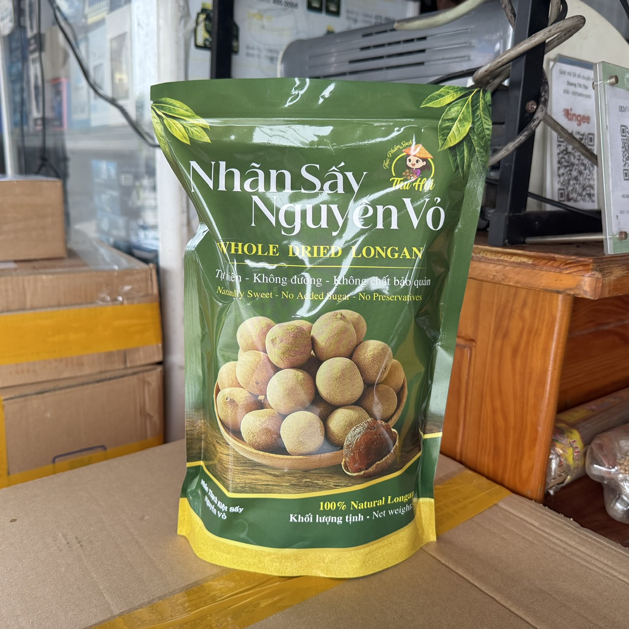 NHÃN THẠCH KIỆT SẤY NGUYÊN VỎ TÚI 500G - TKS