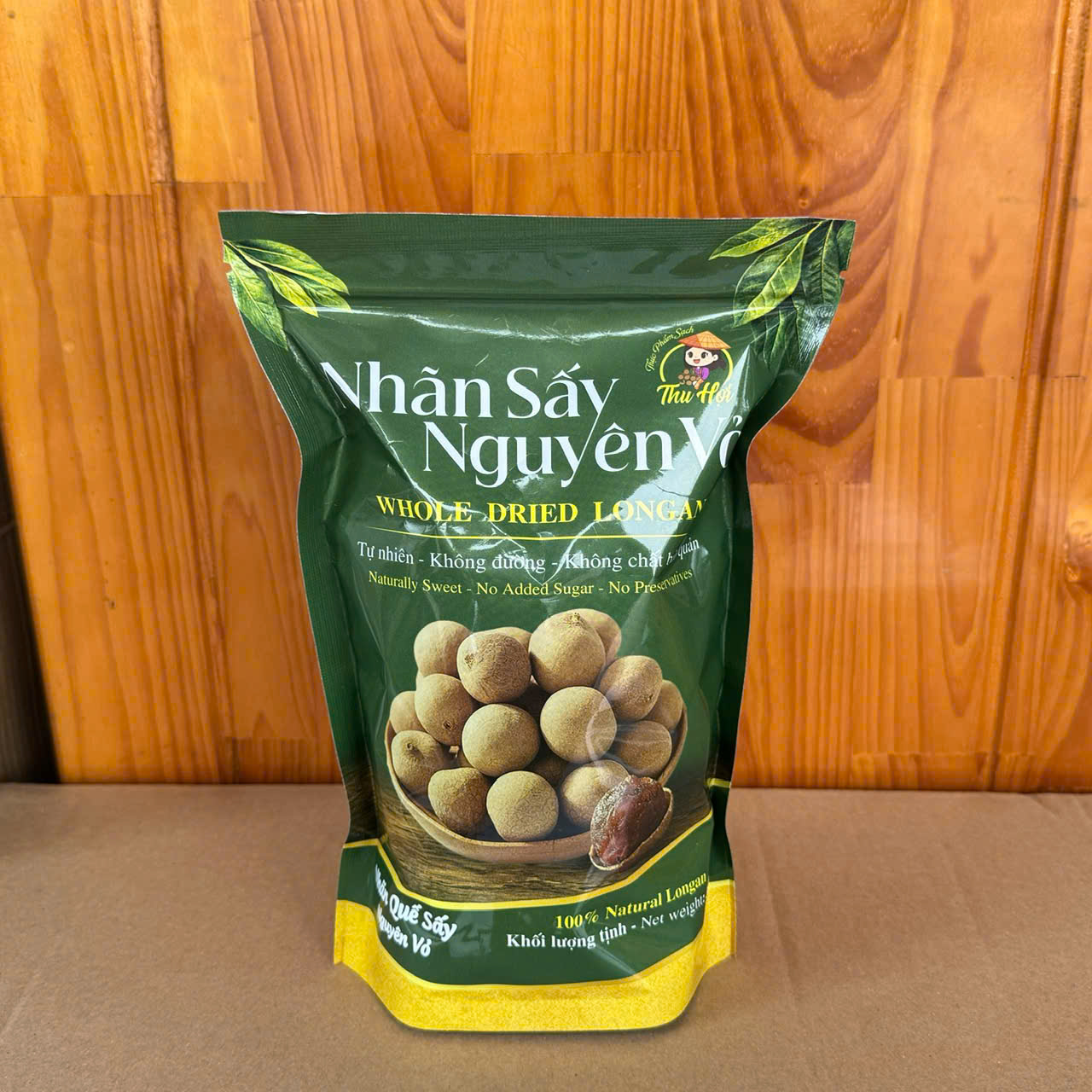 Nhãn Quế Sấy Nguyên Vỏ Túi 300g - TQS