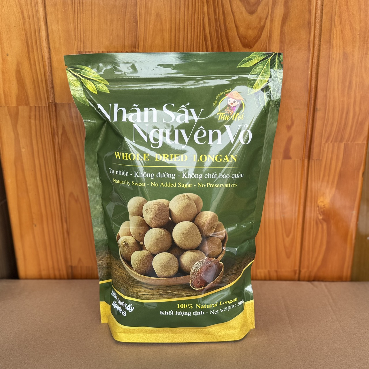 Nhãn Quế Sấy Nguyên Vỏ Túi 500g - TQS