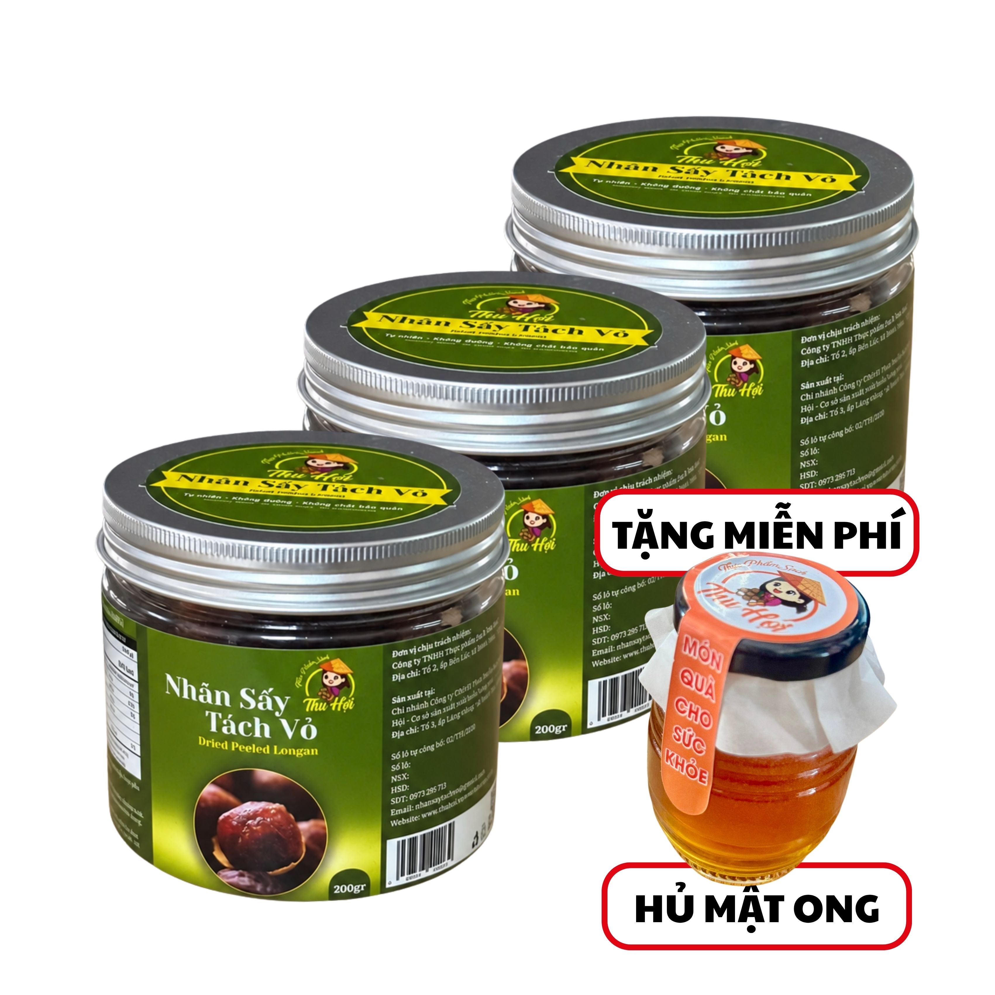 Nhãn Sấy tách vỏ hộp 200g