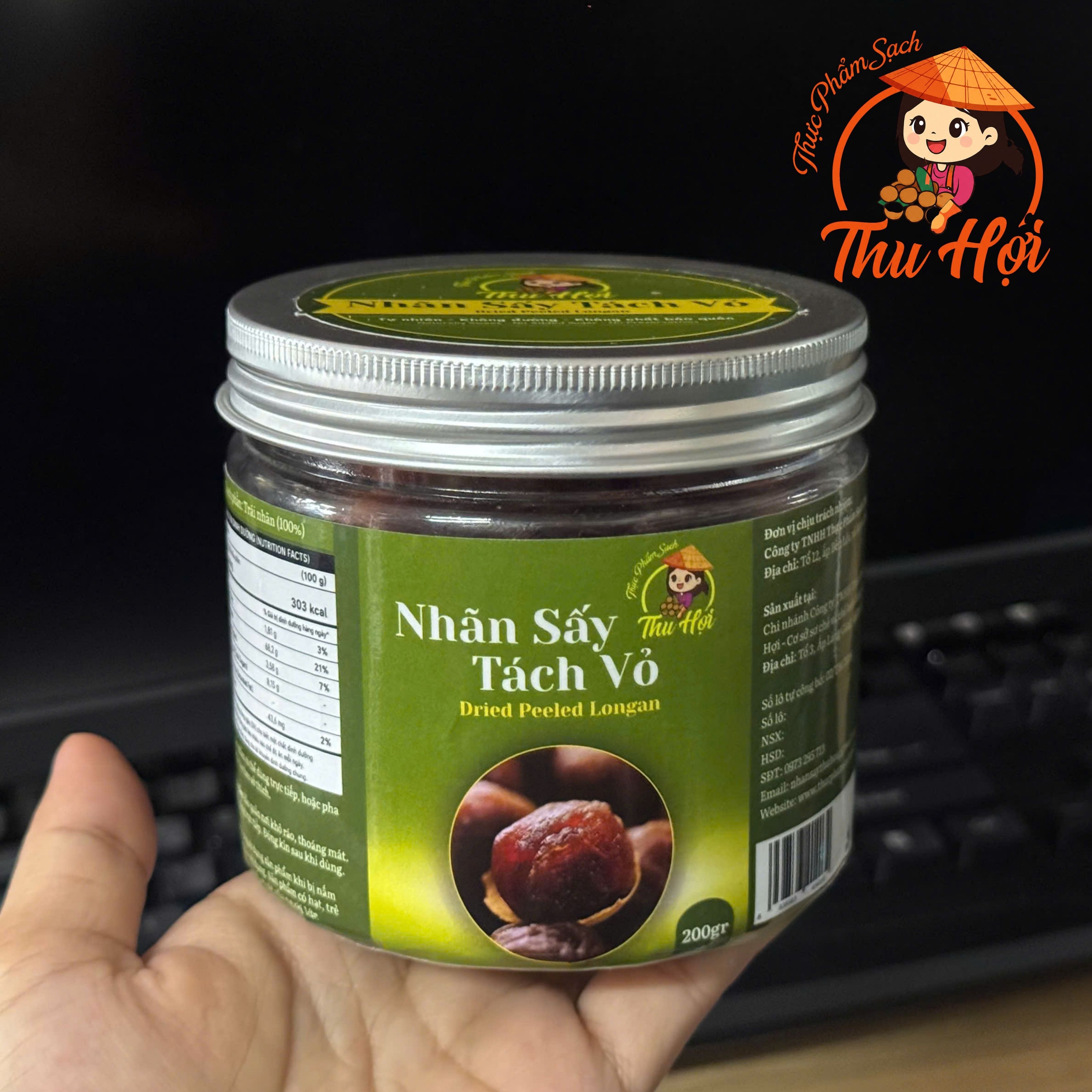Nhãn Sấy tách vỏ hộp 200g
