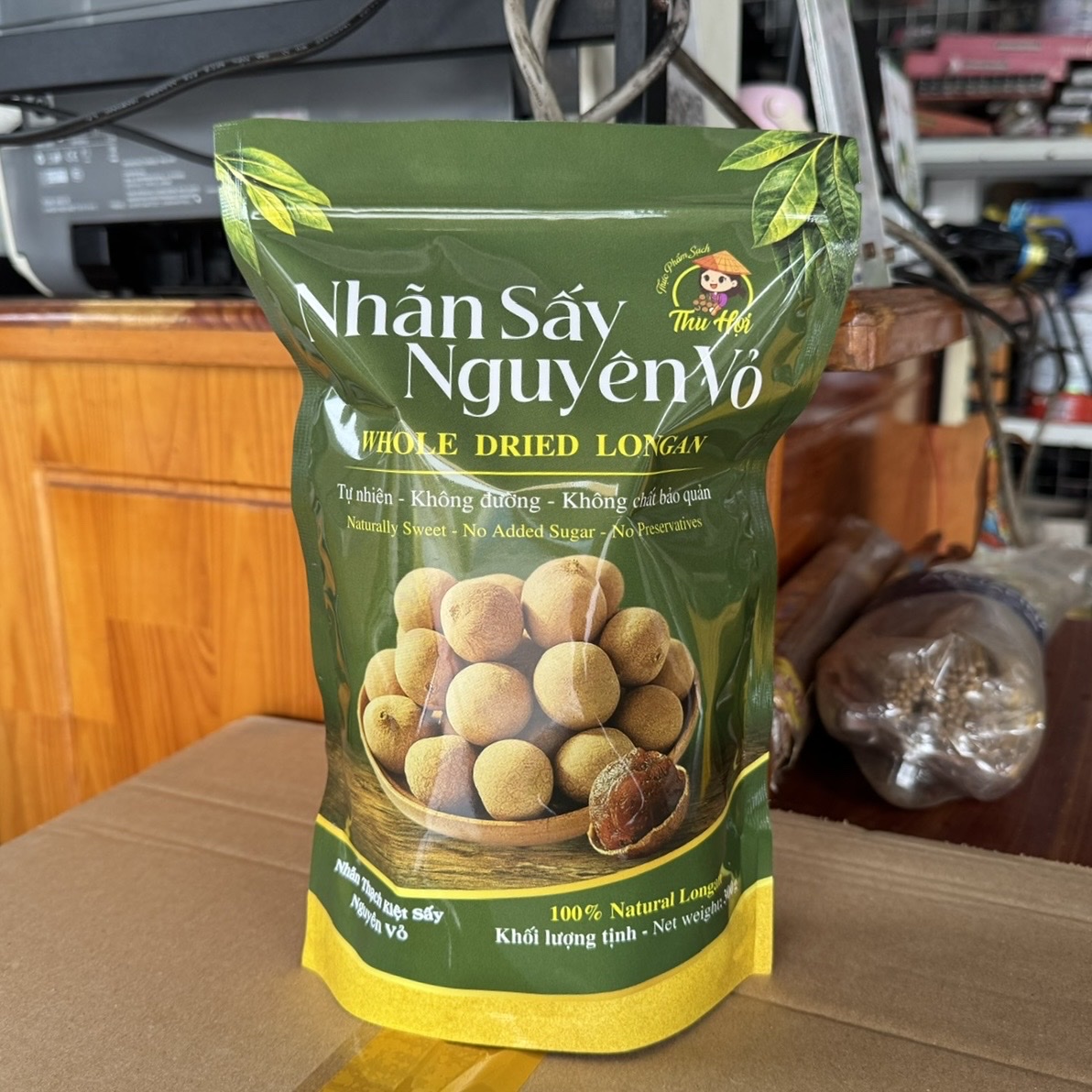 NHÃN THẠCH KIỆT SẤY NGUYÊN VỎ TÚI 300G - TKS