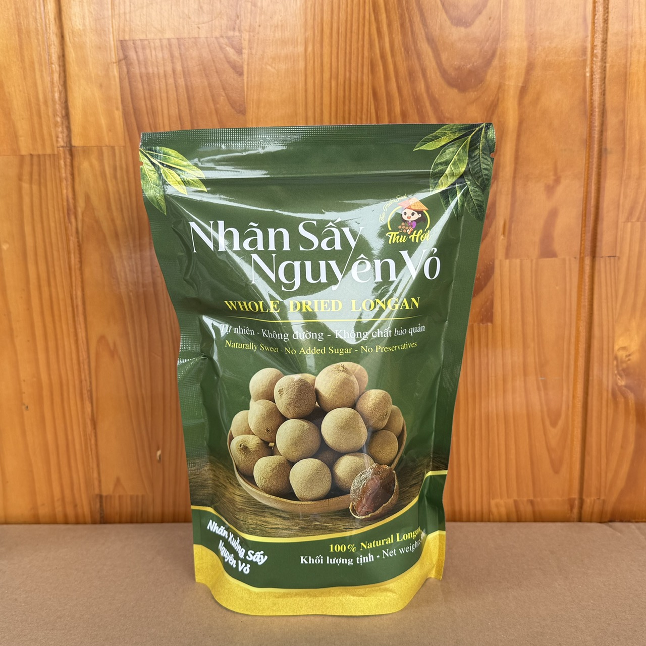 Nhãn Xuồng Sấy Nguyên Vỏ Túi 500g - TXS