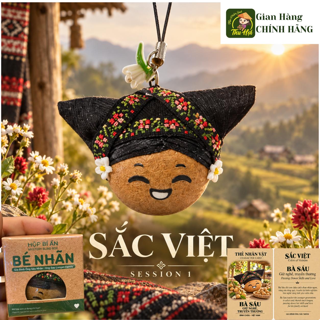 Sét 6 Bé nhân Sắc Việt - Phiên bản 1 - Móc khoá từ trái nhãn thật