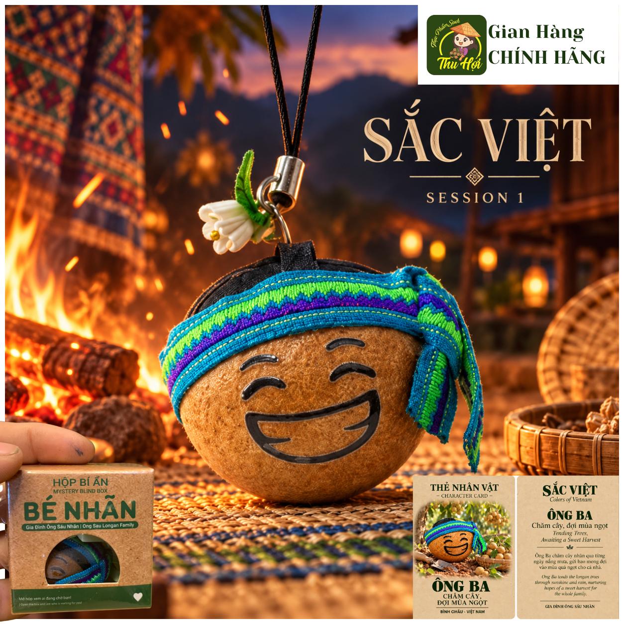 Sét 6 Bé nhân Sắc Việt - Phiên bản 1 - Móc khoá từ trái nhãn thật