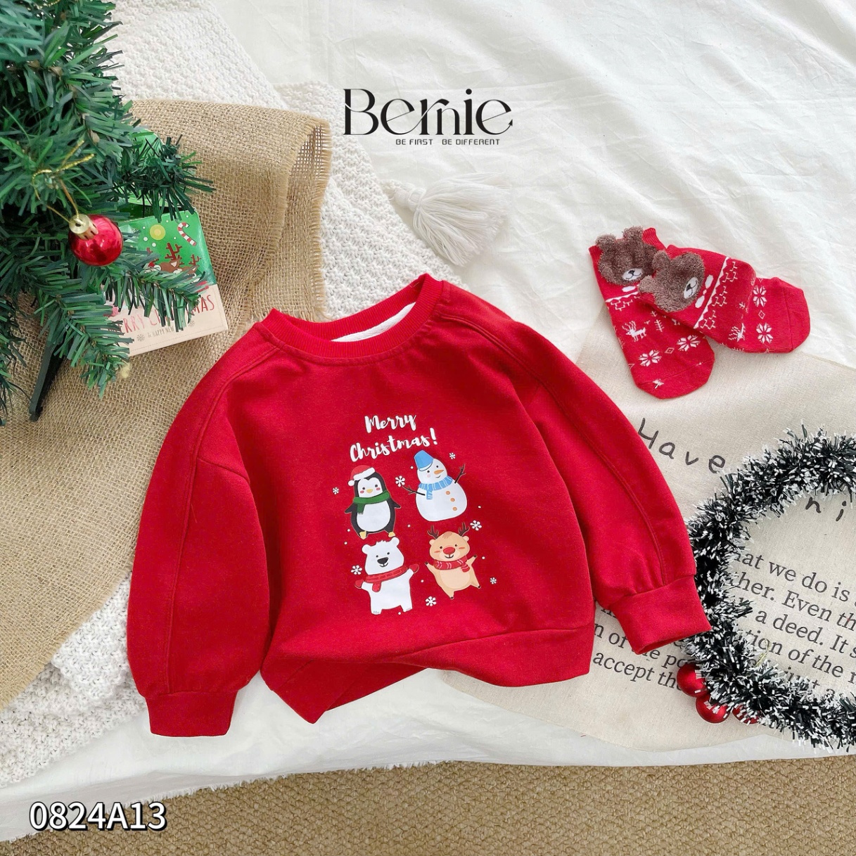 Áo Noel nỉ da cá BERNIE Mã 0824A13