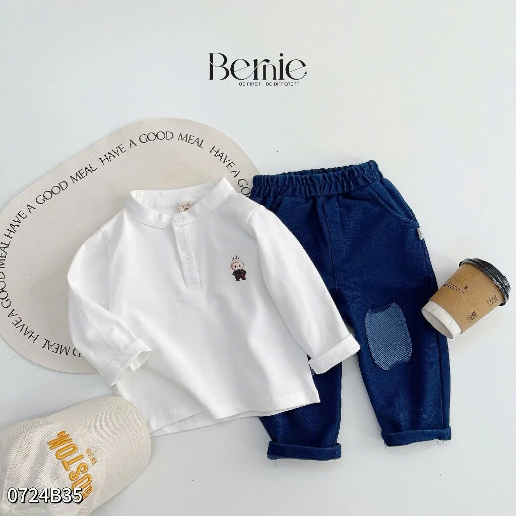 Bộ cotton cổ tàu Labubu Mã 0724B35