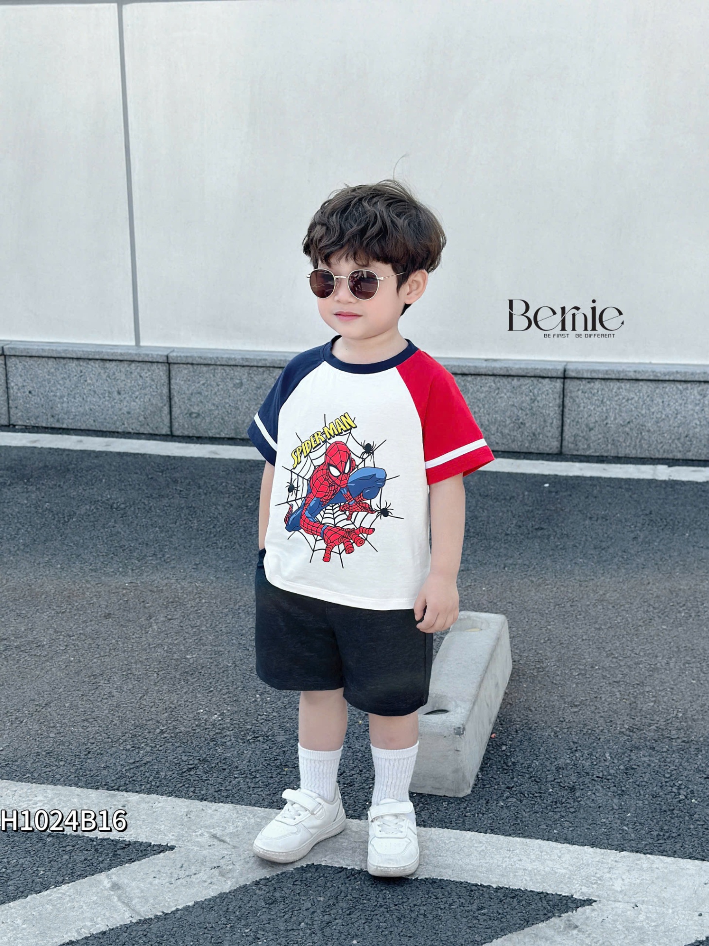 Bộ Cộc Tay Spiderman Bé Trai BERNIE Mã H1024B16