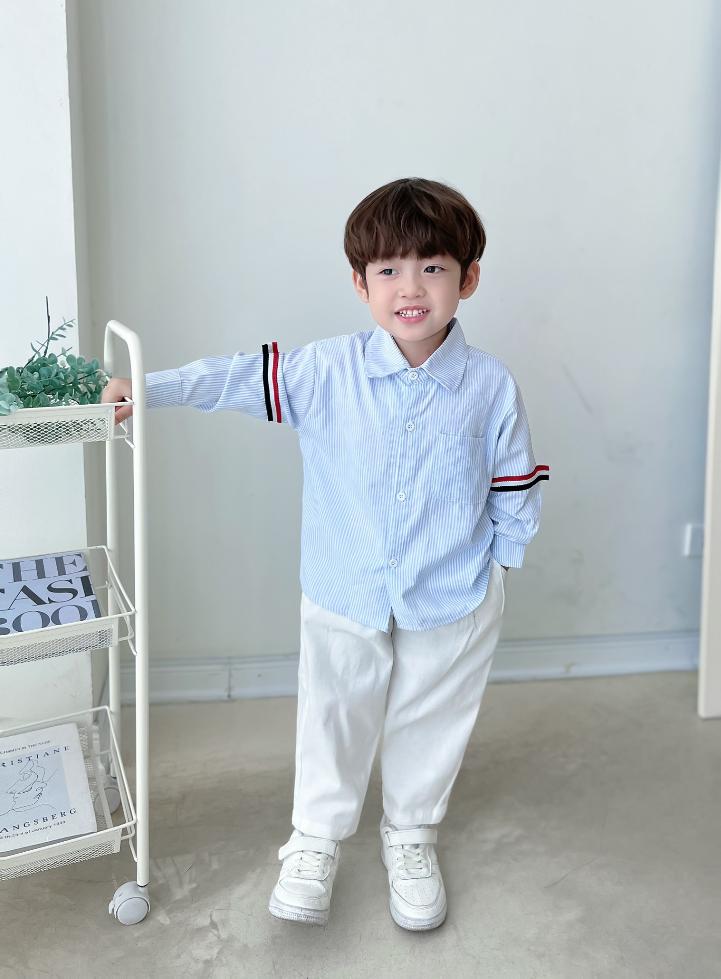 Áo Sơ Mi Bé Trai BERNIE Tay Dài Phối Dây - Mã 0524A09 + 0524A09K