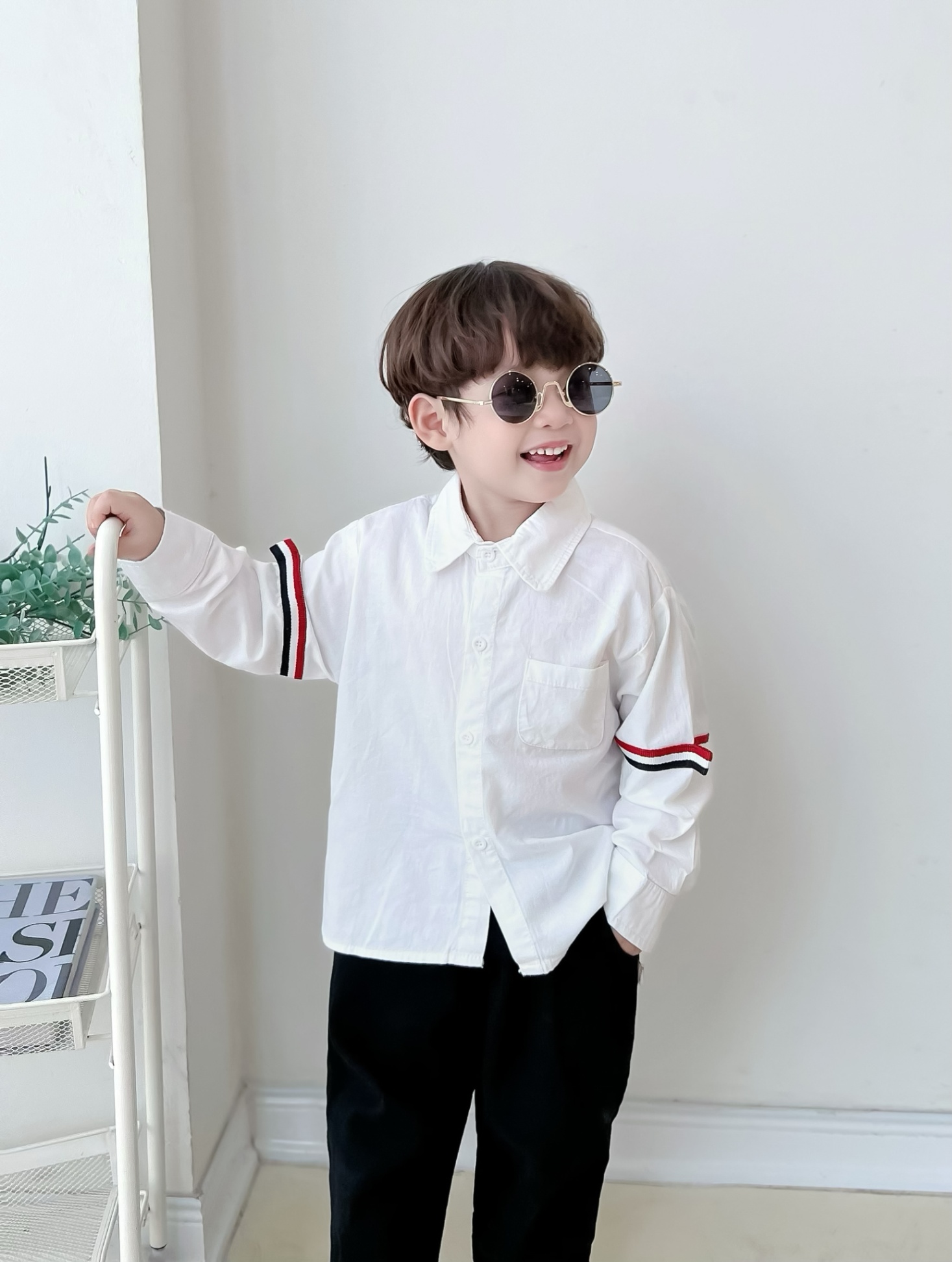 Áo Sơ Mi Bé Trai BERNIE Tay Dài Phối Dây - Mã 0524A09 + 0524A09K