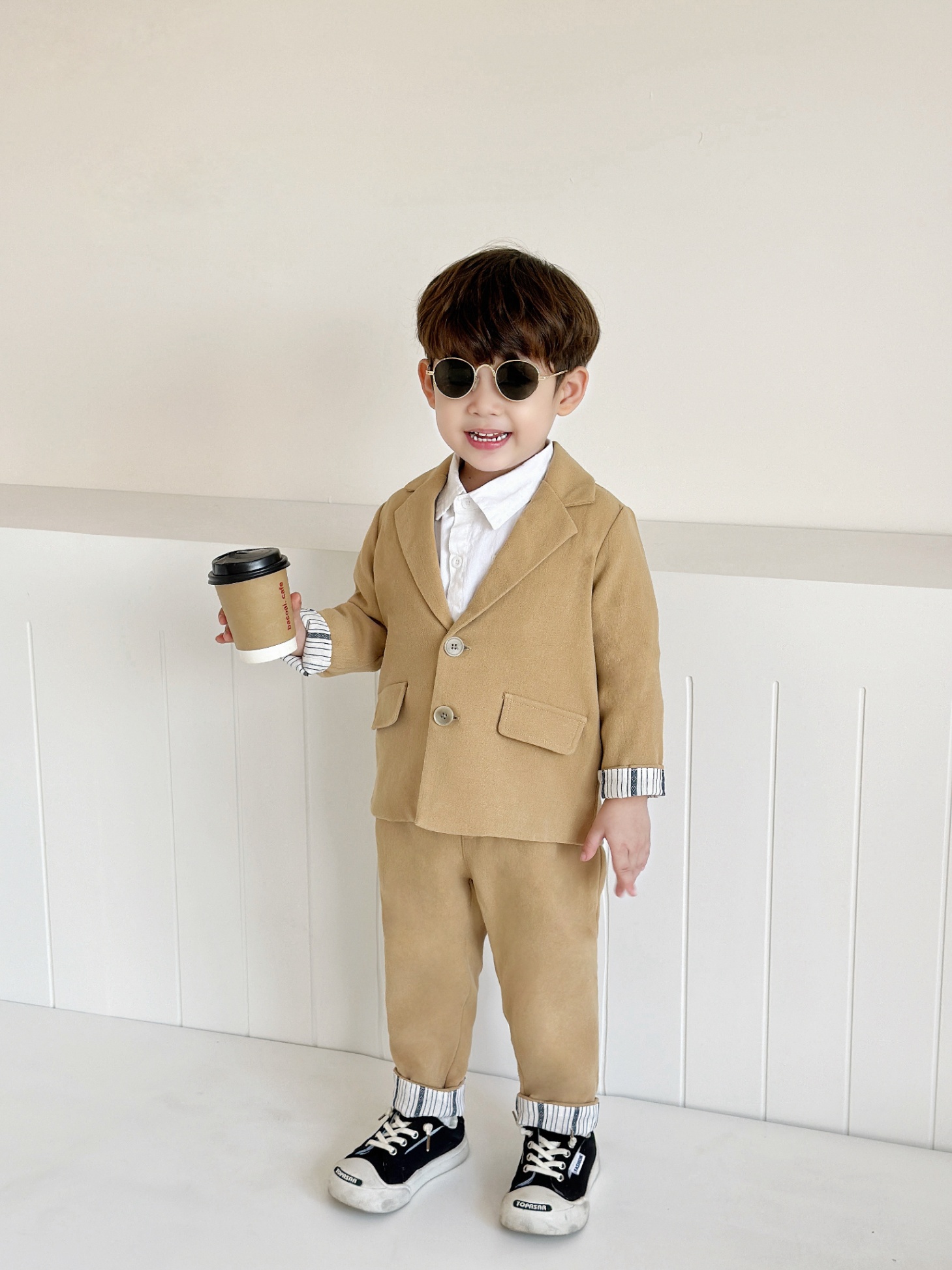 Bộ Blazer Bé Trai BERNIE Phối Kẻ Mã T0924B13