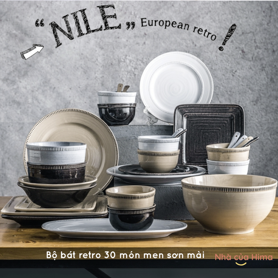 Bộ bát NILE Châu Âu 30 món men sơn mài