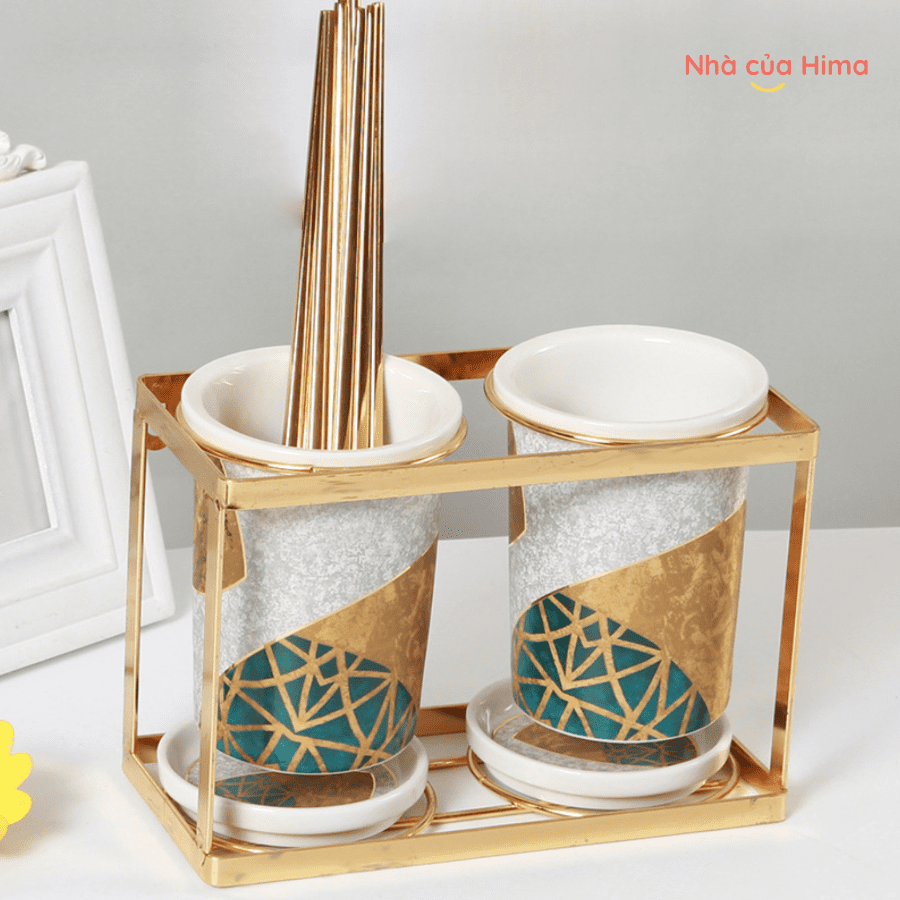 Ống đựng đũa sứ xương Bone China cao cấp