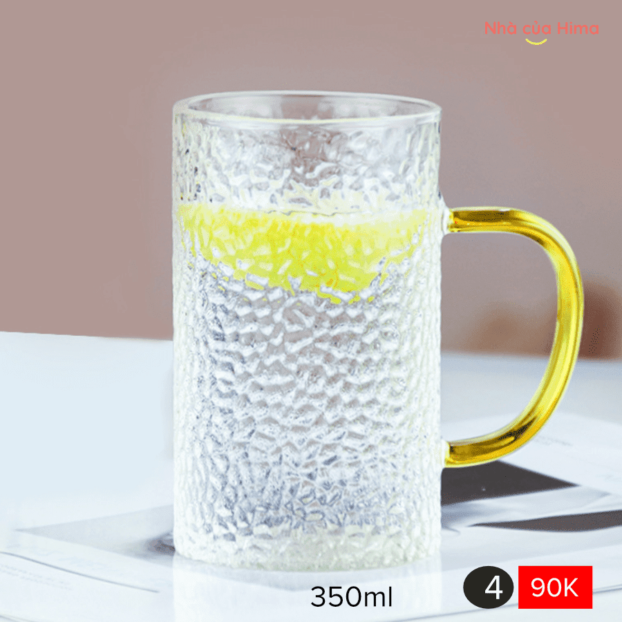 Cốc thuỷ tinh 4 quai vàng 350ml