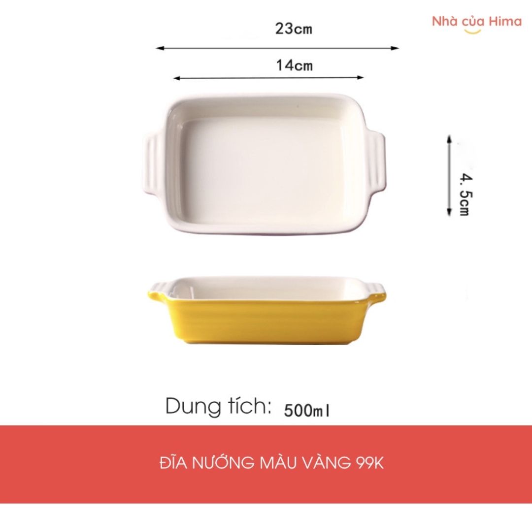 Đĩa nướng vàng lòng trắng sâu 4.5cm