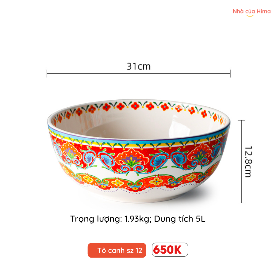 Tô canh sz 12 mỹ nghệ Châu Âu OMK đk 31cm dòng Antalya