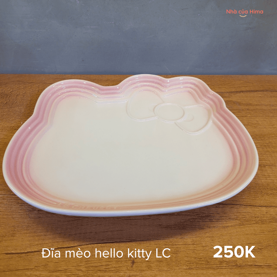 Đĩa mèo Hello Kitty size lớn - Lc nội địa - hồng nhạt