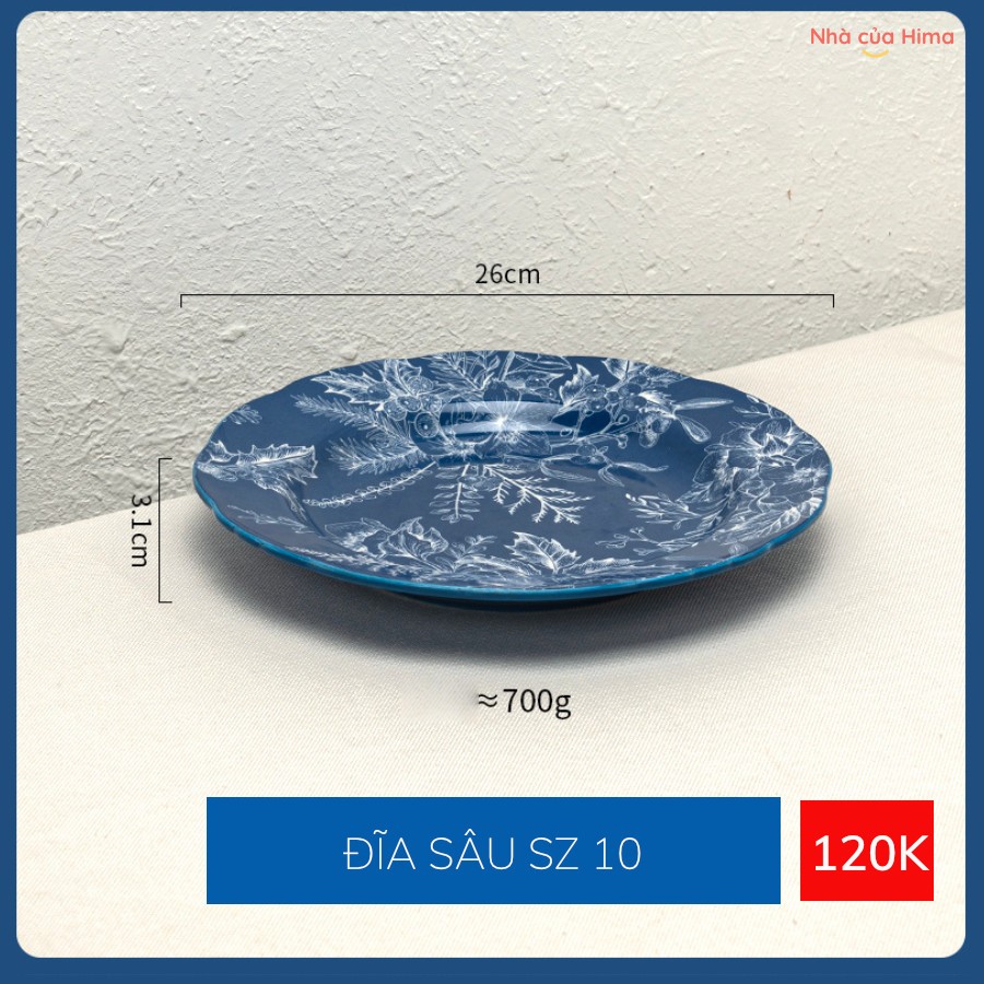 Đĩa sâu Sz10 set Blue Flower