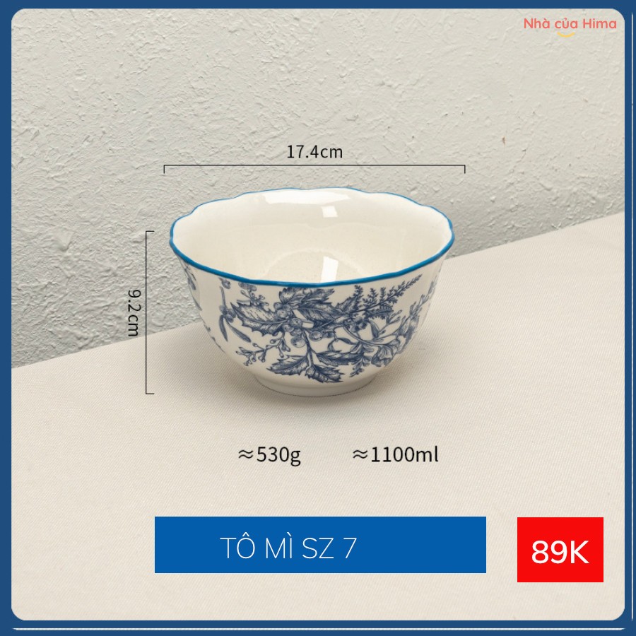 Tô mì set Blue Flower