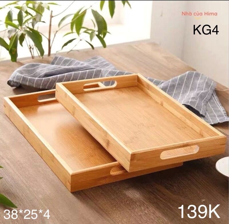 Khay gỗ tre 38x25x4cm KG4