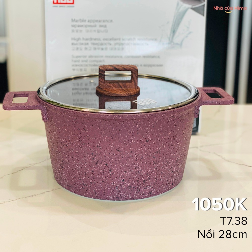 Nồi sâu lòng MGC chống dính 28cm - đá granite - có nắp - tay cầm gỗ - màu tím T7.38