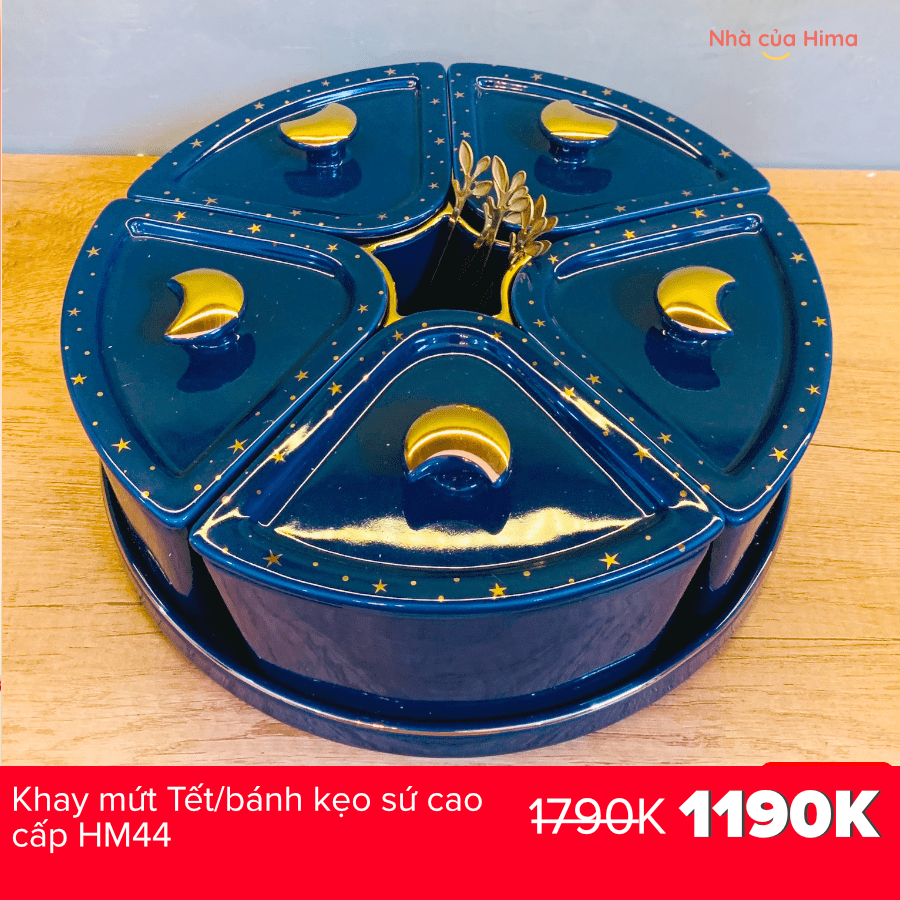 Khay mứt Tết/bánh kẹo sứ cao cấp HM44